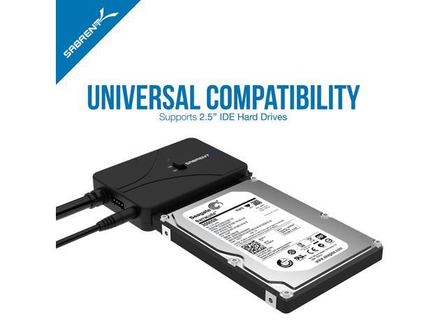 Sabrent USB 3.0 to SSD/SATA/IDE 2.5/3.5/5.25-INCH Hard Drive Converter with UL Power Supply & LED Activity Lights [10TB Support] (USB-DS12)