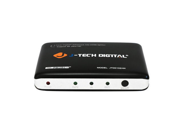 J-Tech Digital JTD0102/4K J-Digital Most Advanced 2 Ports HDMI 1X2 Powered Splitter, Support Ultra HD 4K 3840 A 2160 Resolution and 3D