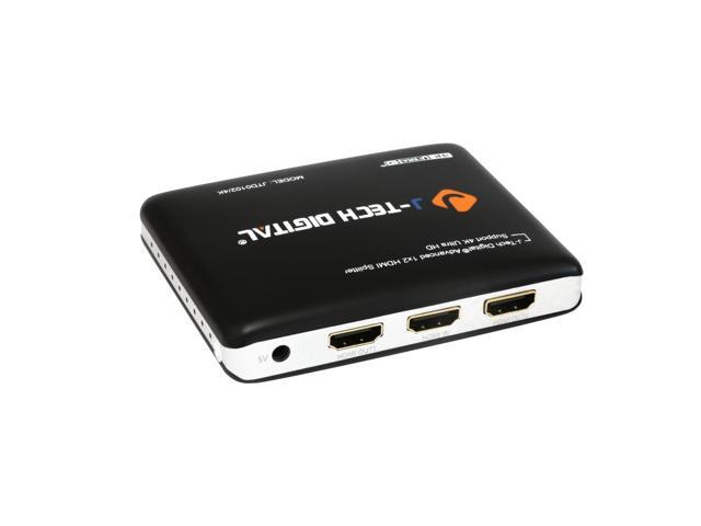 J-Tech Digital JTD0102/4K J-Digital Most Advanced 2 Ports HDMI 1X2 Powered Splitter, Support Ultra HD 4K 3840 A 2160 Resolution and 3D