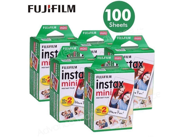 Fujifilm Instax Mini 100 Film for Fuji 7s 8 25 50s 90 300 Instant Camera, Share SP-1 White,pack of 5