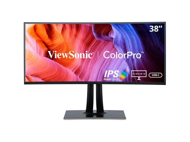 ViewSonic VP3881A 38 Inch IPS WQHD+ Curved Ultrawide Monitor with ColorPro 100% sRGB Rec 709, Eye Care, HDR10 Support, USB C, HDMI, USB.
