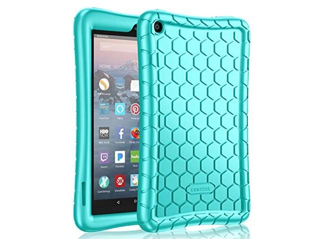 Fintie Silicone Case for All-New Amazon Fire 7 Tablet (9th Generation, 2019 Release) - [Honey Comb Series] [Kids Friendly] Light Weight [Anti Slip].
