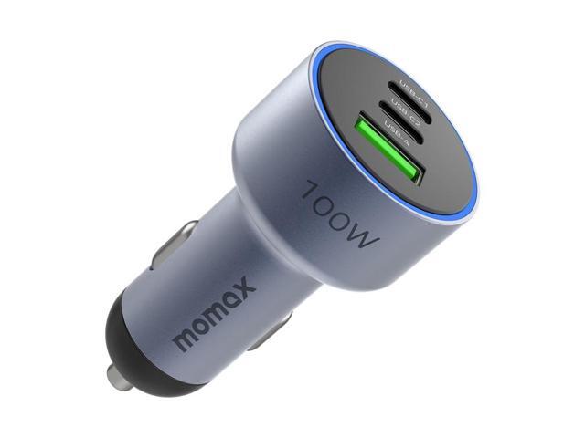 MOMAX UC17E 100W USB-C / Type-C x 2 + USB Three Ports Car Charger