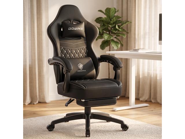 Dowinx Gaming Chair with Pocket Spring Cushion, Breathable Fabric Computer Chair with Gel Pad, Comfortable Office Chair with Storage Bag, Massage...