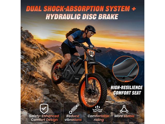GEARFAST ZERO 7 Electric Dirt Bike for Adults with 2500W Peak Motor 48V 30AH Removable Battery 3 Speed Modes Hydraulic Suspension and Dual Disc...