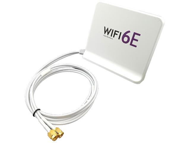 WiFi 6E Antenna Tri Band AX Network 2.4G 6GHz RP-SMA Cable Magnetic Base Stand