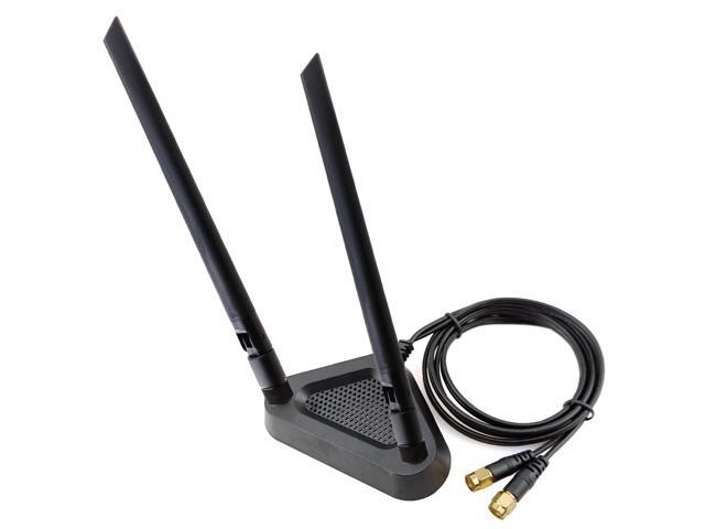 QAREQU Dual Band 6dBi WiFi Antenna Magnetic Stand RP-SMA Cable Range Wireless Network Extender