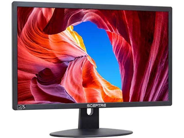 Sceptre E225W-19203R 22' Ultra Thin 75Hz 1080p LED Monitor 2x HDMI VGA Build-in Speakers, Metallic Black 2018 (E225W-19203R)
