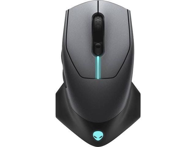 alienware wired/wireless gaming mouse aw610m: 16000 dpi optical sensor - 350 hour rechargeable battery life - 7 buttons - 3-zon