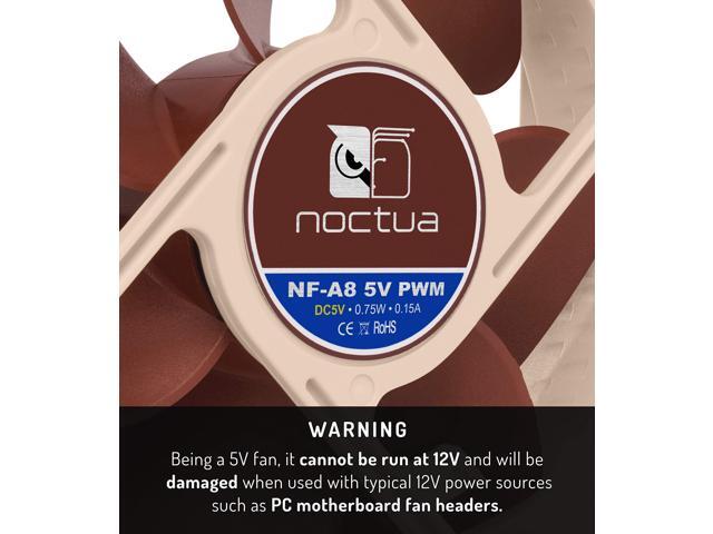 Noctua NF-A8 5V PWM, Premium Quiet Fan with USB Power Adaptor Cable, 4-Pin, 5V Version (80mm, Brown)
