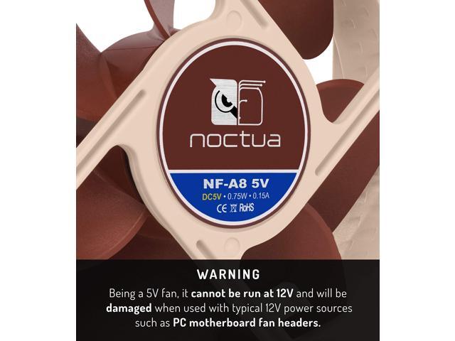 Noctua NF-A8 5V, Premium Quiet Fan with USB Power Adaptor Cable, 3-Pin, 5V Version (80mm, Brown)