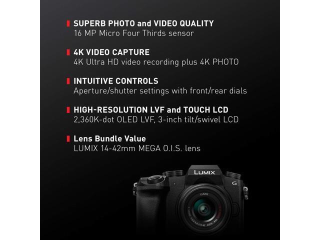 Panasonic - LUMIX G7 Mirrorless 4K Photo Digital Camera Body with 14-42mm f3.5-5.6 II Lens - DMC-G7KK - Black - image 7