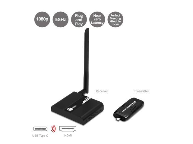 SIIG USB-C AV Wireless Extender Kit, AV Transmitter & Receiver for HDMI Devices - 1080P 30M - Streaming from Laptop, PC, Cable, Netflix, YouTube,...