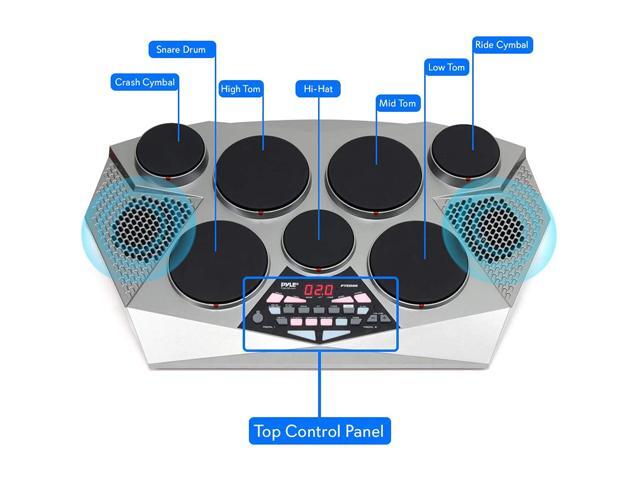 Pyle 7 Pad, Kick Bass Pedal Controller USB AUX Toms, Hi-Hat, Snare Drums, Cymbals-PTED06 (PTED06)