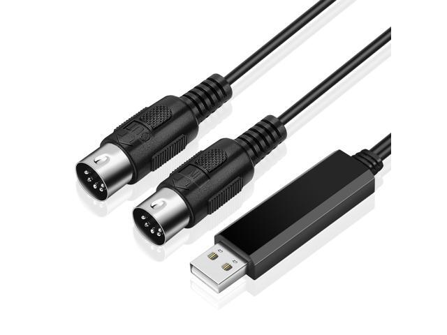 TNP Midi to USB Cable Interface Converter - IN OUT Midi Cable Host Adapter Plug Controller Wire Cord For Keyboard Synthesizer Piano Instrument to...