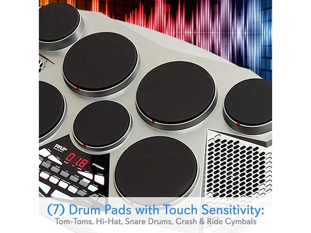 Pyle 7 Pad, Kick Bass Pedal Controller USB AUX Toms, Hi-Hat, Snare Drums, Cymbals-PTED06 (PTED06)