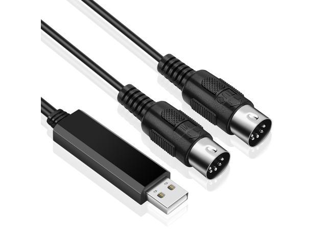 TNP Midi to USB Cable Interface Converter - IN OUT Midi Cable Host Adapter Plug Controller Wire Cord For Keyboard Synthesizer Piano Instrument to...
