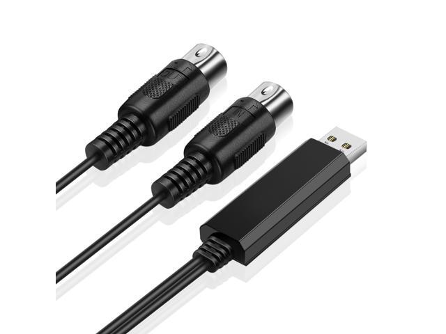 TNP Midi to USB Cable Interface Converter - IN OUT Midi Cable Host Adapter Plug Controller Wire Cord For Keyboard Synthesizer Piano Instrument to...