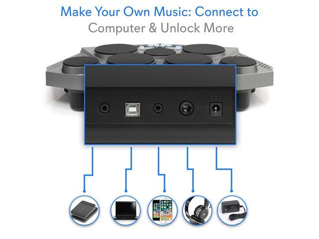 Pyle 7 Pad, Kick Bass Pedal Controller USB AUX Toms, Hi-Hat, Snare Drums, Cymbals-PTED06 (PTED06)