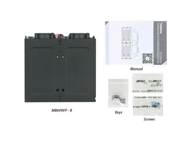 Icy Dock ToughArmor MB699VP-B Drive Enclosure for 5.25 - Mini-SAS HD Host Inter