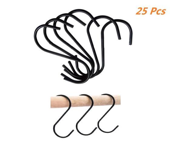 SumDirect 25Pcs Small Black S Hooks, S Shaped Hooks Hangers for Hanging Pans Pots Clothes Outdoor Plants Bird Feeders (921469946237 Home & Garden Household Supplies) photo