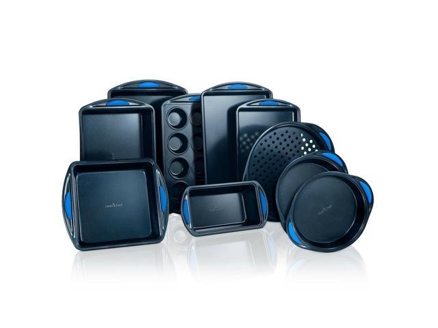 NutriChef Kitchen Oven Non Stick Blue Diamond Carbon Steel 10 Piece Bakeware Set