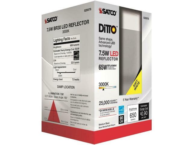 Photos - Light Bulb Satco 7.5W BR30 LED Bulb - 7.50 W - 65 W Incandescent Equivalent Wattage.