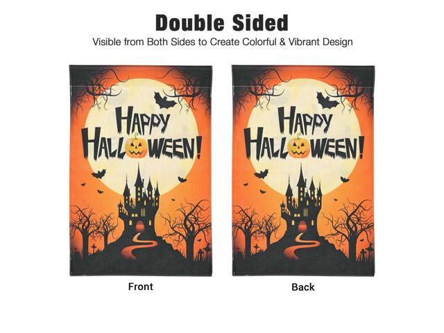 12'x18' Halloween Garden Flag Castle Bat Pumpkin Jack O Lantern Party 2 Pcs 2025