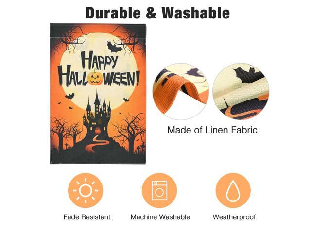 12'x18' Halloween Garden Flag Castle Bat Pumpkin Jack O Lantern Party 2 Pcs 2025