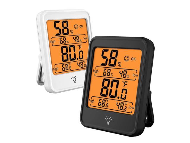 2 Pack Indoor Thermometer Digital Hygrometer Room Thermometer Humidity Monitor with Backlight, Suitable for Bedroom, Baby Room, Wine Cellar, Flower. photo