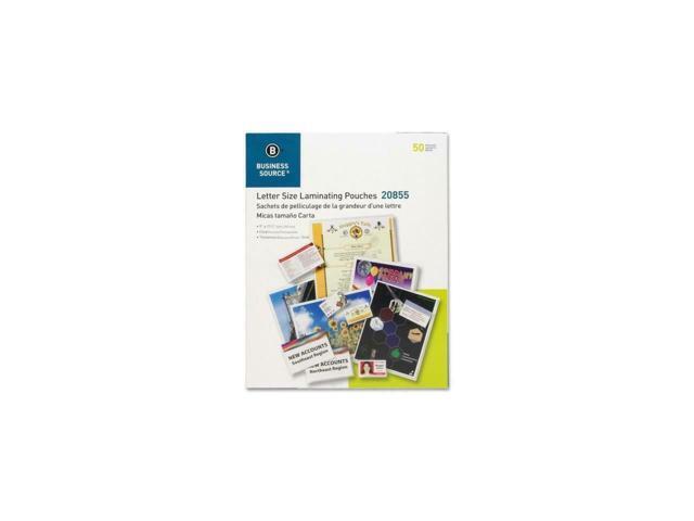 Business Source Laminating Pouches Letter 5Mil 9'x11-1/2' 50/BX Clear 20855