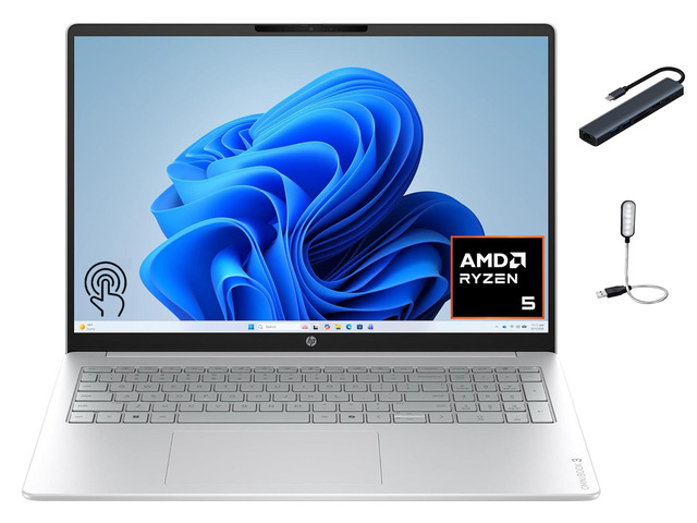 HP OmniBook 3 16' 2K Touchscreen Laptop, AMD Ryzen 5 40, Copilot AI, 8GB DDR5 RA