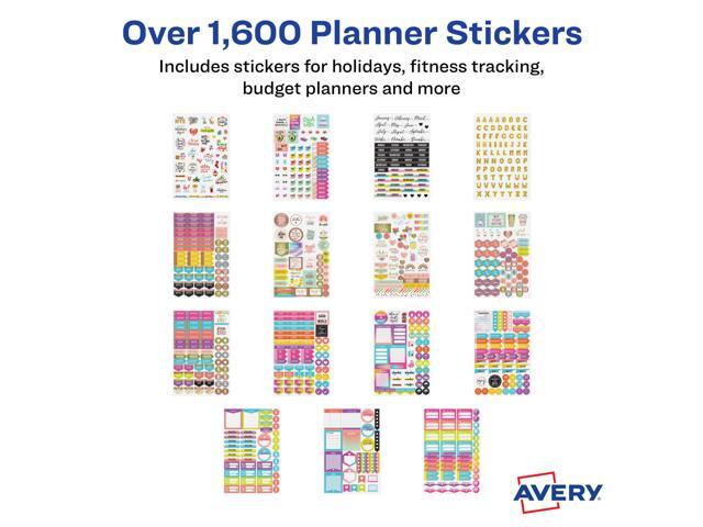 Avery Planner Sticker Variety Pack, 30 Sticker Sheets, 1,744 Stickers Total (6785)
