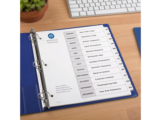 Avery - Ready Index Table of Contents Paper Dividers, Jan-Dec Tabs, 6 Sets/Pack - White - image 6