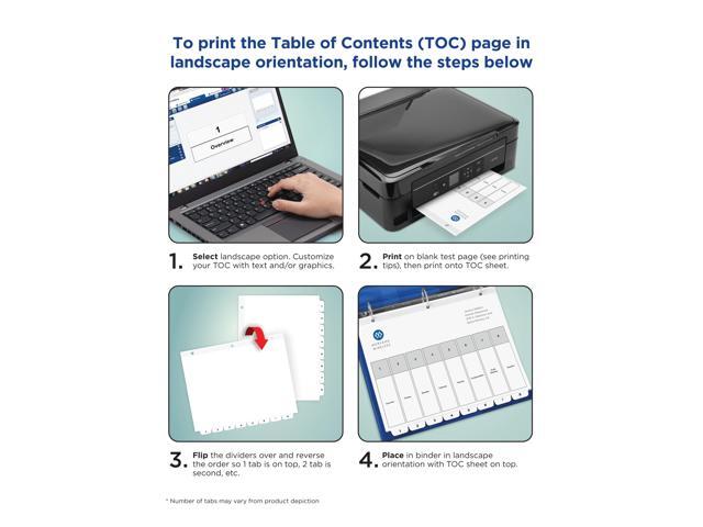 Avery - Ready Index Table of Contents Paper Dividers, Jan-Dec Tabs, 6 Sets/Pack - White - image 7
