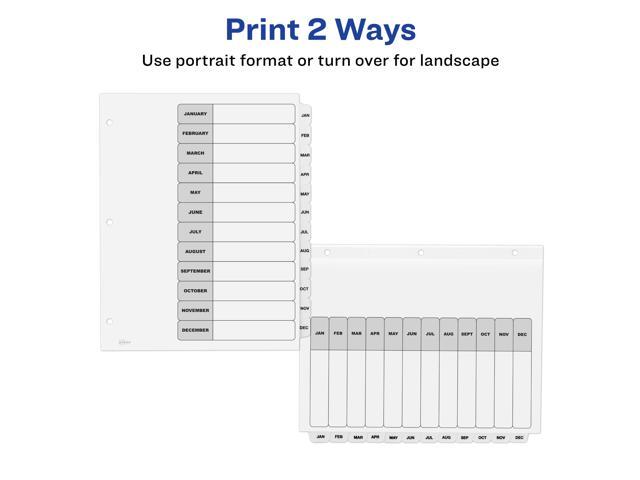 Avery - Ready Index Table of Contents Paper Dividers, Jan-Dec Tabs, 6 Sets/Pack - White - image 3