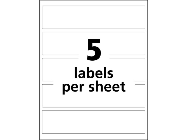 Avery Wraparound Address Labels, Waterproof, Permanent Adhesive, Matte, Rectangle, 7-17/20' x 1-3/4', 50 Labels (22838)