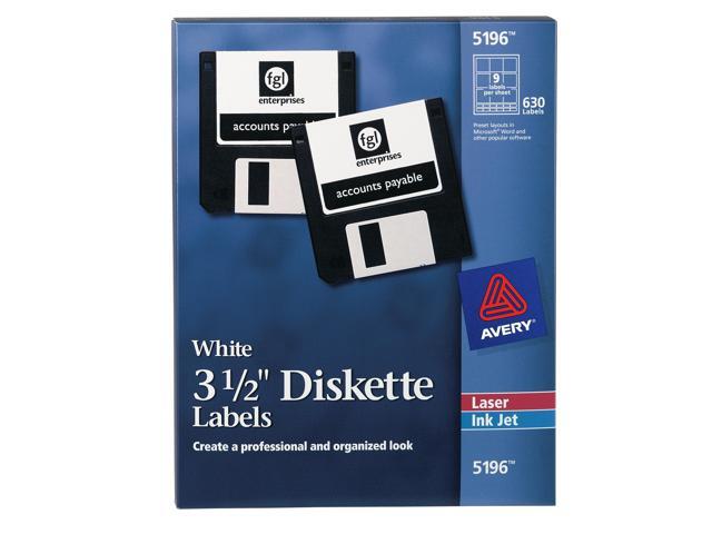 Avery Diskette Labels, Permanent Adhesive, 2-3/4' x 2-3/4, 630 Labels (5196)