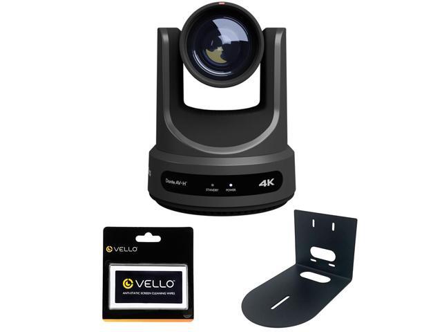 PTZOptics Link 4K SDI/HDMI/USB/IP PTZ Camera with 12x Optical Zoom (Gray) Bundle with HuddleCamHD Black HCM-1 Small Universal Wall Mount Bracket...
