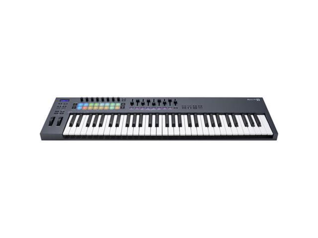Novation FLkey 61 USB MIDI Keyboard Controller for FL Studio (61-Key) Bundle with Kaces Stretchy Keyboard Dust Cover and Hosa Mid-310 Midi cable 10'