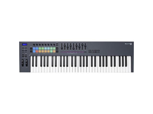 Novation FLkey 61 USB MIDI Keyboard Controller for FL Studio (61-Key) Bundle with Kaces Stretchy Keyboard Dust Cover and Hosa Mid-310 Midi cable 10'