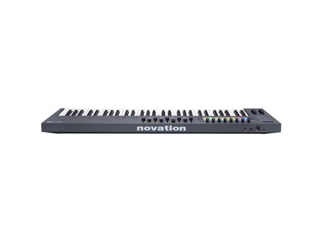 Novation FLkey 61 USB MIDI Keyboard Controller for FL Studio (61-Key) Bundle with Kaces Stretchy Keyboard Dust Cover and Hosa Mid-310 Midi cable 10'