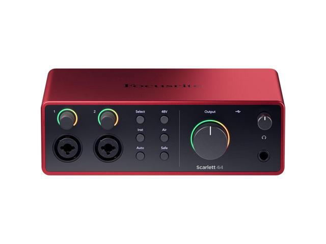 Focusrite Scarlett 4i4 USB-C Audio/MIDI Interface (4th Gen) Bundle with Polsen HPC-A30 Studio Monitor Headphones, Pop Filter and 2x XLR- XLR Cable