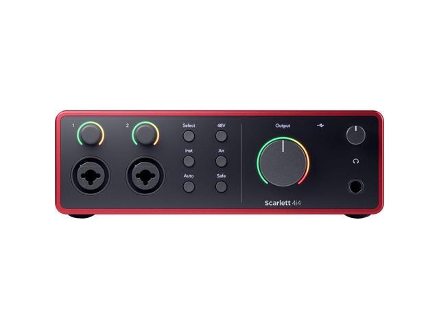 Focusrite Scarlett 4i4 USB-C Audio/MIDI Interface (4th Gen) Bundle with Polsen HPC-A30 Studio Monitor Headphones, Pop Filter and 2x XLR- XLR Cable