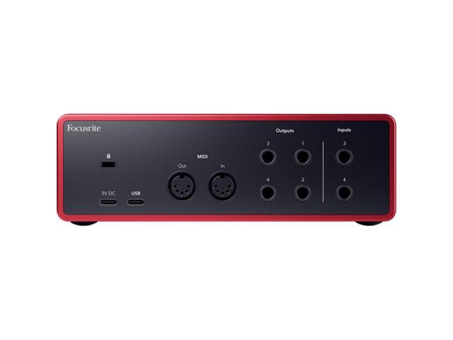 Focusrite Scarlett 4i4 USB-C Audio/MIDI Interface (4th Gen) Bundle with Polsen HPC-A30 Studio Monitor Headphones, Pop Filter and 2x XLR- XLR Cable