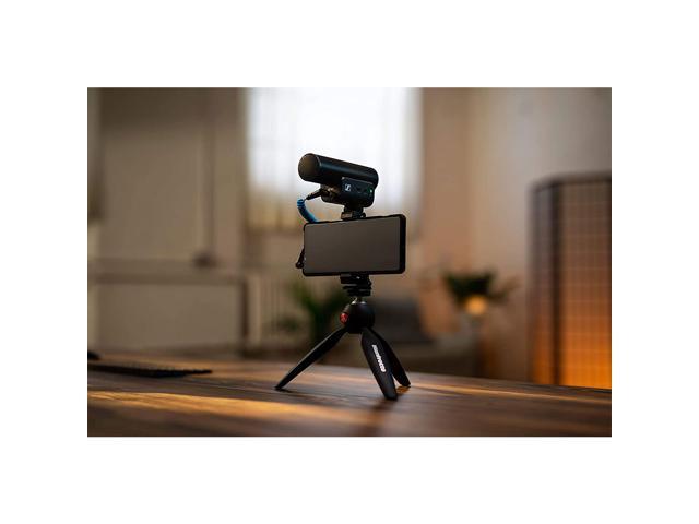 Sennheiser - Professional MKE 400 + Mobile Kit, Directional On-Camera Microphone with Smartphone Clamp & Manfrotto PIXI Mini Tripod - Black - image 7