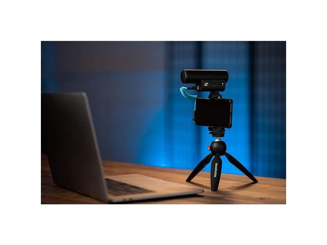 Sennheiser - Professional MKE 400 + Mobile Kit, Directional On-Camera Microphone with Smartphone Clamp & Manfrotto PIXI Mini Tripod - Black - image 5