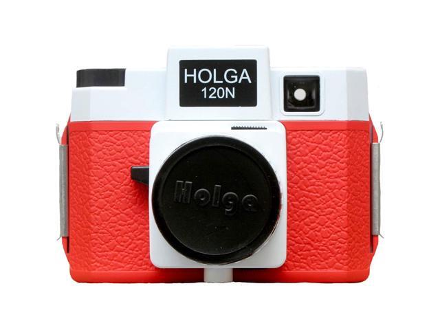 Holga 120N Plastic Medium Format Film Camera (Red/White) Bundle with Ilford HP5 Plus Black and White Negative Film ISO 400 (120 Roll Film)