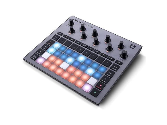 Novation Circuit Rhythm Groovebox Workstation with Standalone Sampler Bundle with Studio Pro Monitor Headphones, 32GB Memory Card, and 2x MIDI Cable