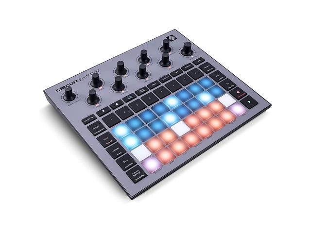 Novation Circuit Rhythm Groovebox Workstation with Standalone Sampler Bundle with Studio Pro Monitor Headphones, 32GB Memory Card, and 2x MIDI Cable